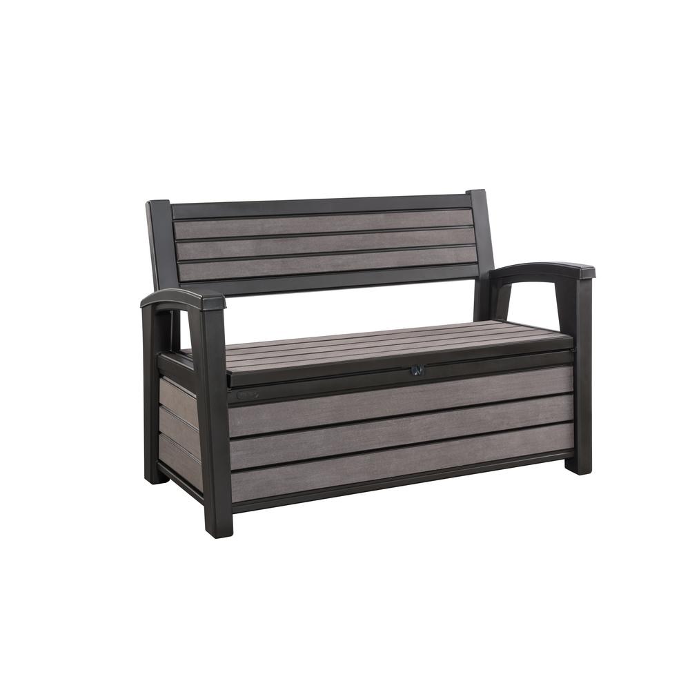 Rustic Deck Boxes Sheds Garages Outdoor Storage The Home Depot Outdoor Garden Patio Deck Box Storage Bench