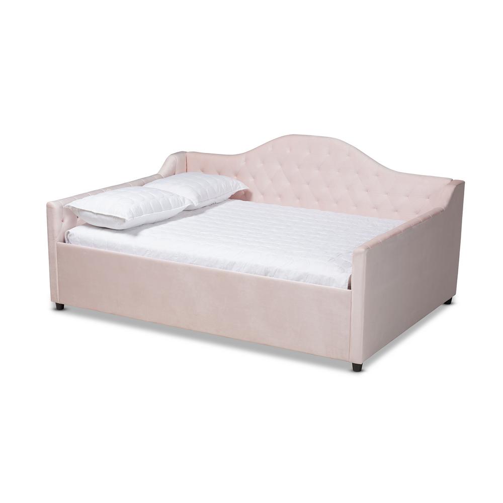 Baxton Studio Perry Light Pink Full Trundle Daybed 1569446HD The