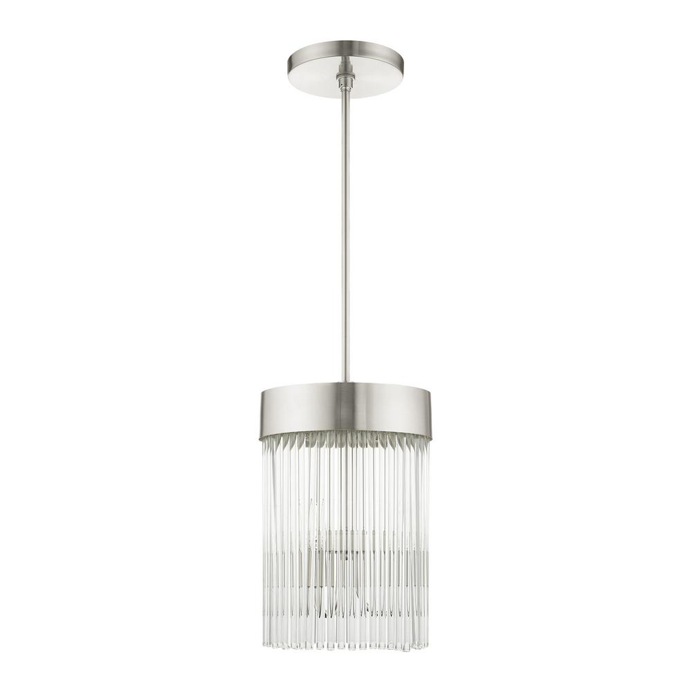 Livex Lighting Norwich 3 Light Brushed Nickel Drum Chandelier Livex Lighting Norwich 3 Light Brushed