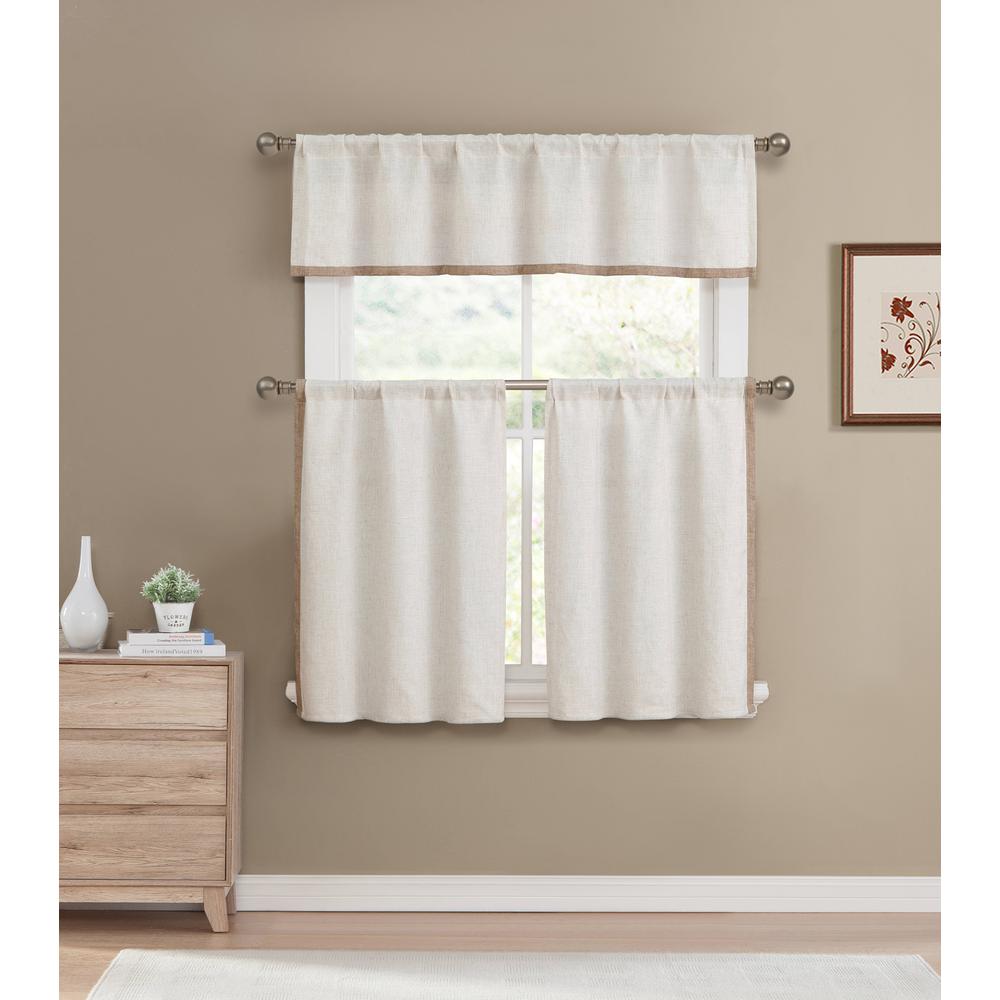 Home Maison Koti Home Maison Linen Wheat Kitchen Curtain Set 58