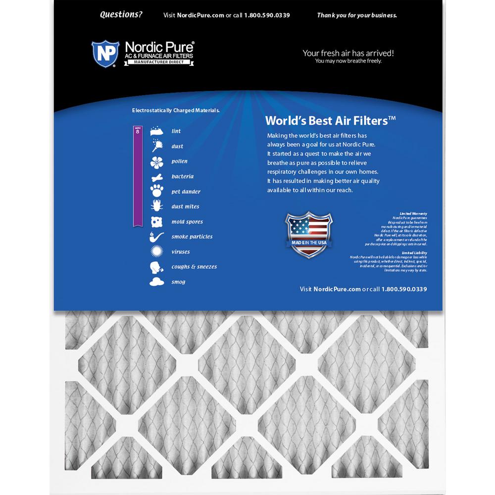 Nordic Pure 14x30x1 MERV 11 Pleated AC Furnace Air Filters 6 Pack