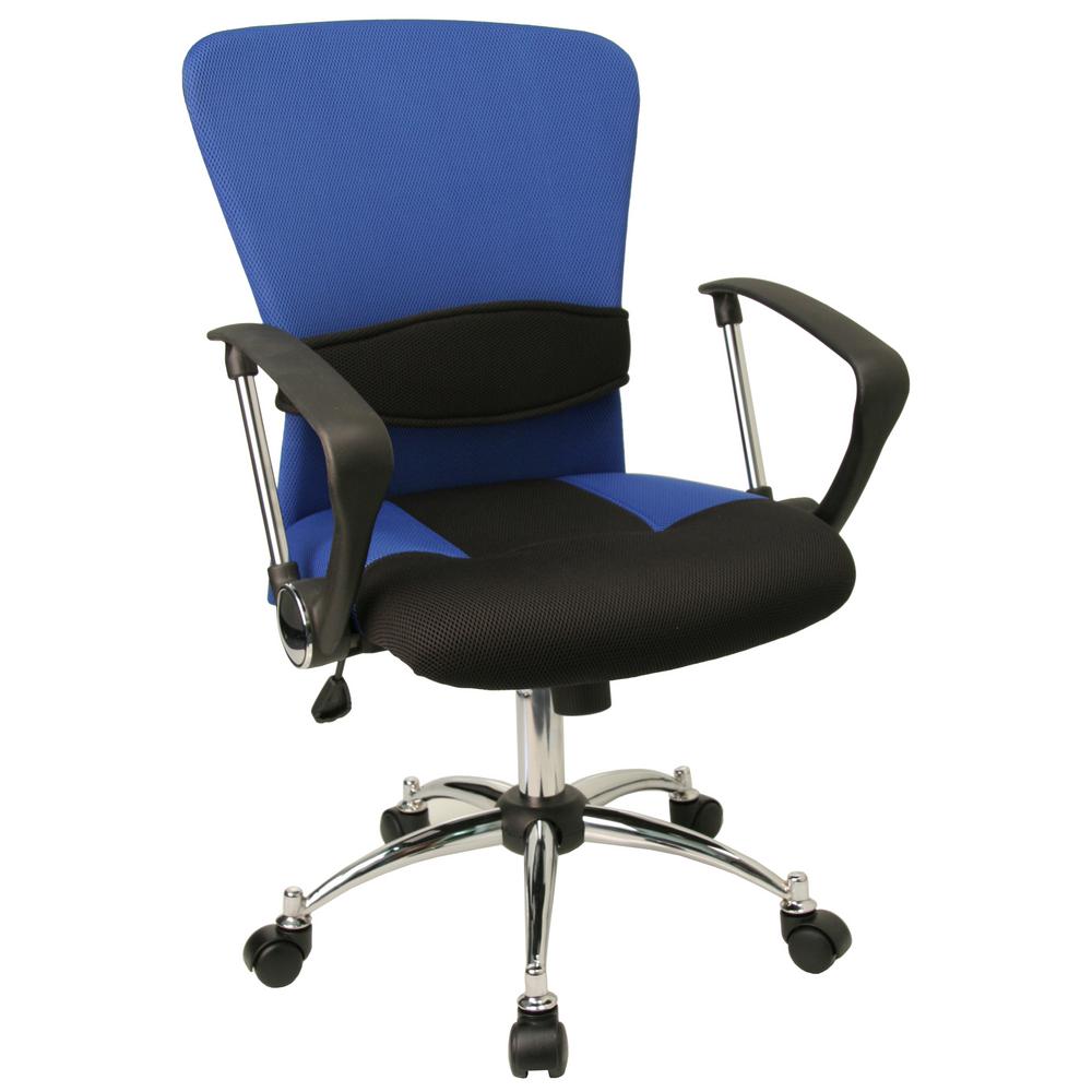 Blue Office Chairs Home Furniture The Depot Mid Back Blue Mesh Swivel Task Chair