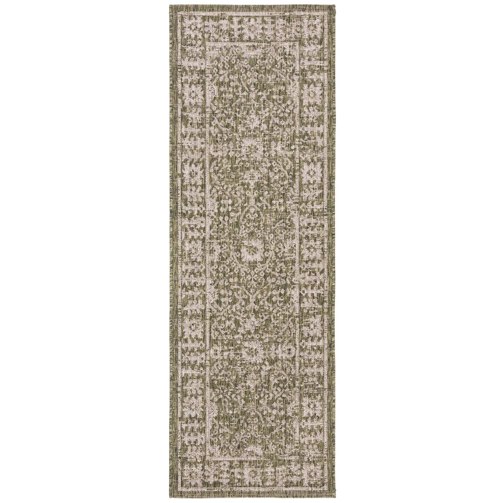 Safavieh Courtyard Green/Beige 2 ft. x 10 ft. Indoor/Outdoor Runner Rug