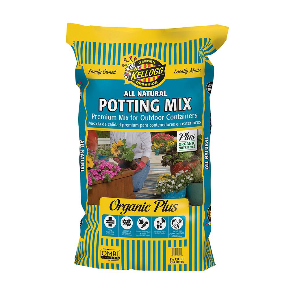 Kellogg Garden Organics 1 5 Cu Ft All Natural Premium Outdoor Potting Mix 6810 The Home Depot