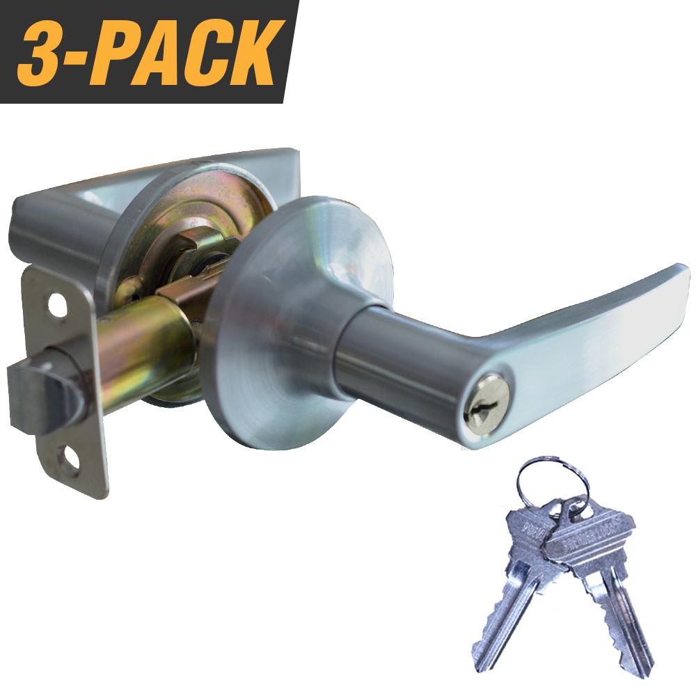 Grip Tight Tools Satin Nickel Light Commercial Duty Entry Door