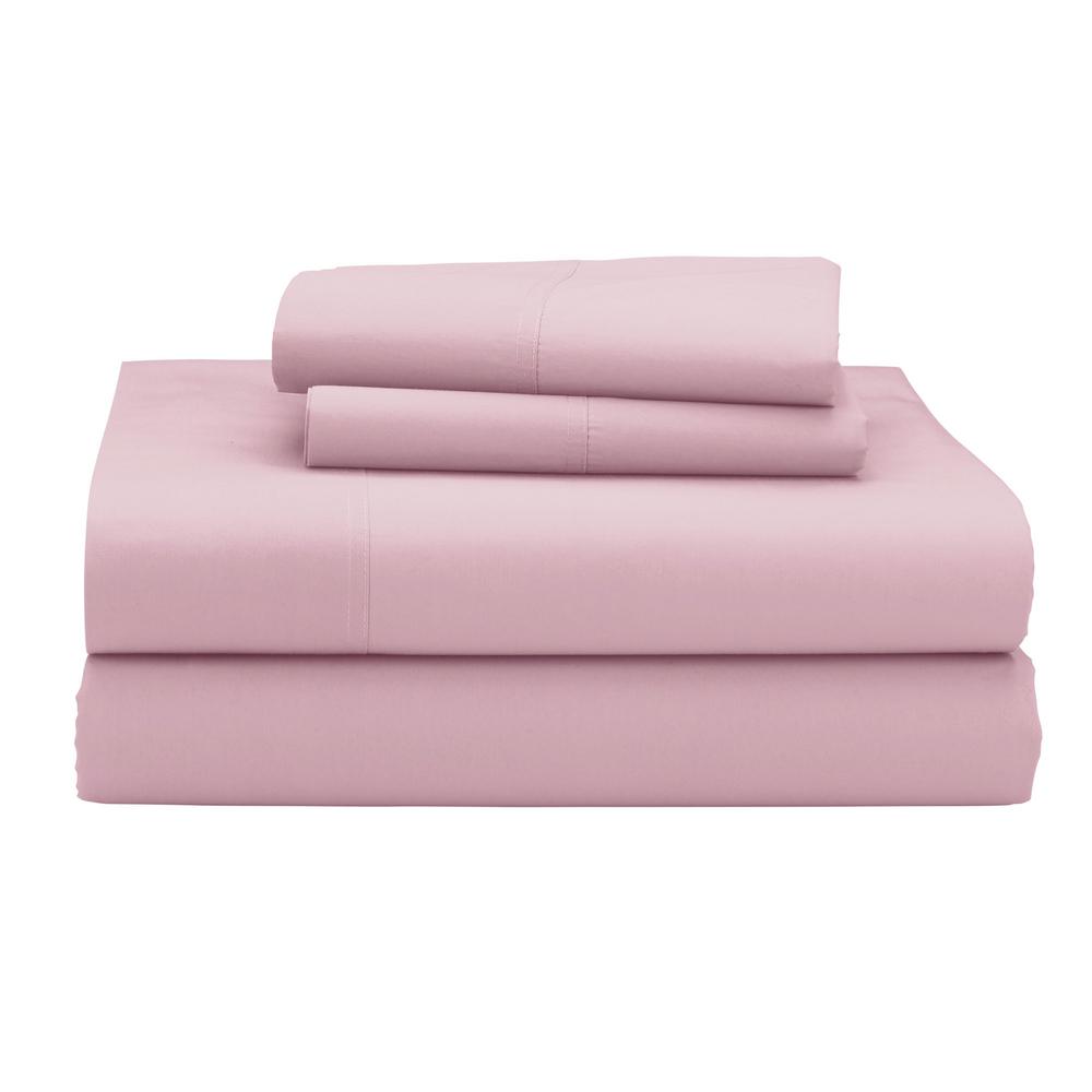 The Company Cotton 4 Piece Lilac 300 Thread Count The Company Cotton 4 Piece Lilac 300 Thread Count Percale King Sheet Set