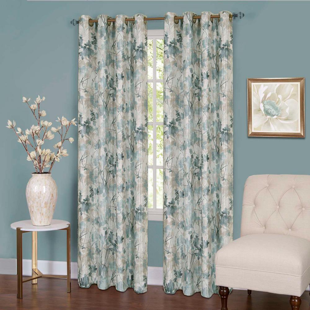 Achim Tranquil Mist Lined Grommet Window Curtain Panel 50 In W