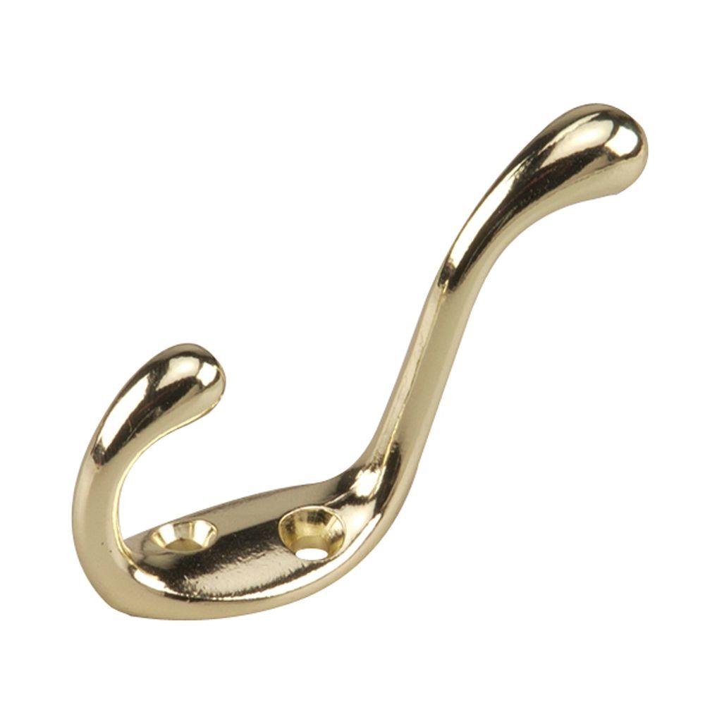 Richelieu Hardware 41/2 in. Brass Heavy Duty Triple Coat Hook236BV The Home Depot