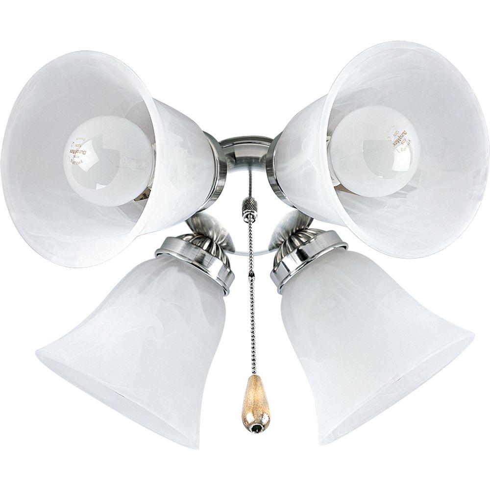 Progress Lighting Airpro 4 Light Brushed Nickel Ceiling Fan Light