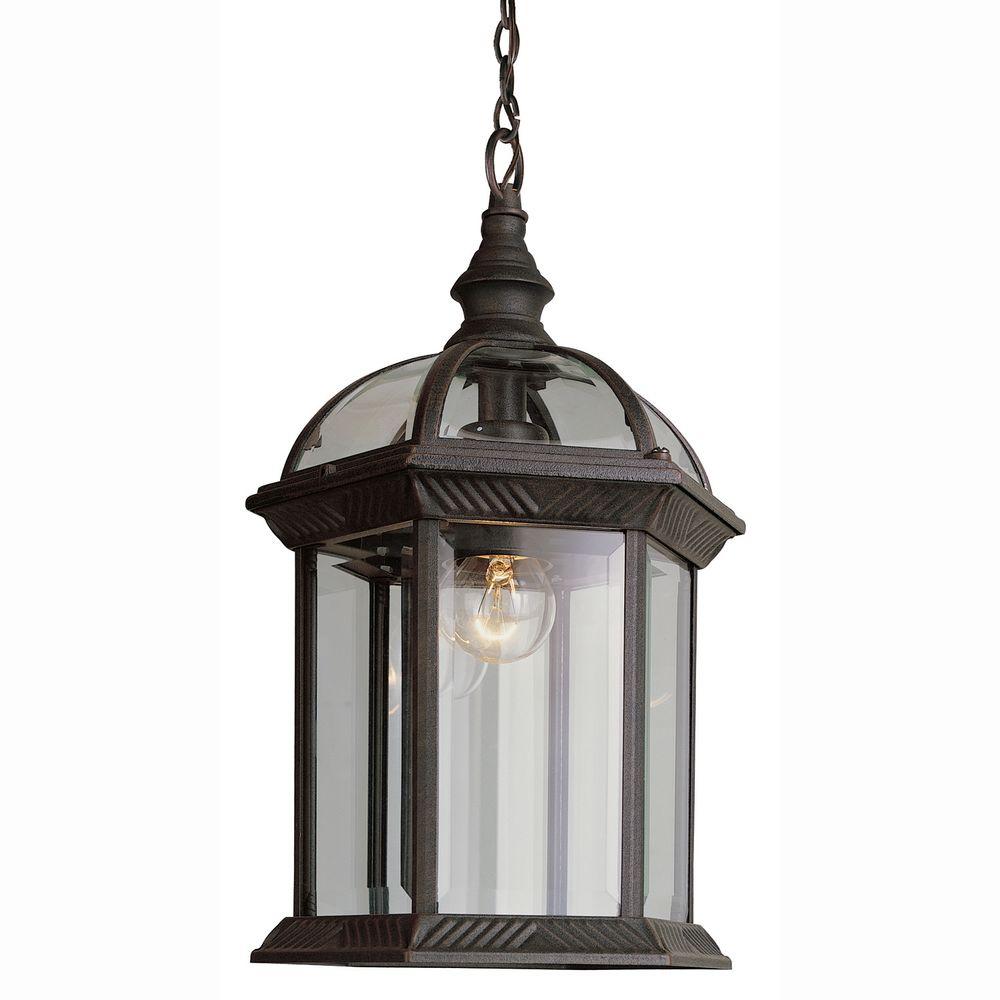 Bel Air Lighting Atrium 1 Light Outdoor Hanging Rust Lantern With Bel Air Lighting Atrium 1 Light Outdoor Hanging Rust Lantern With Clear Glass
