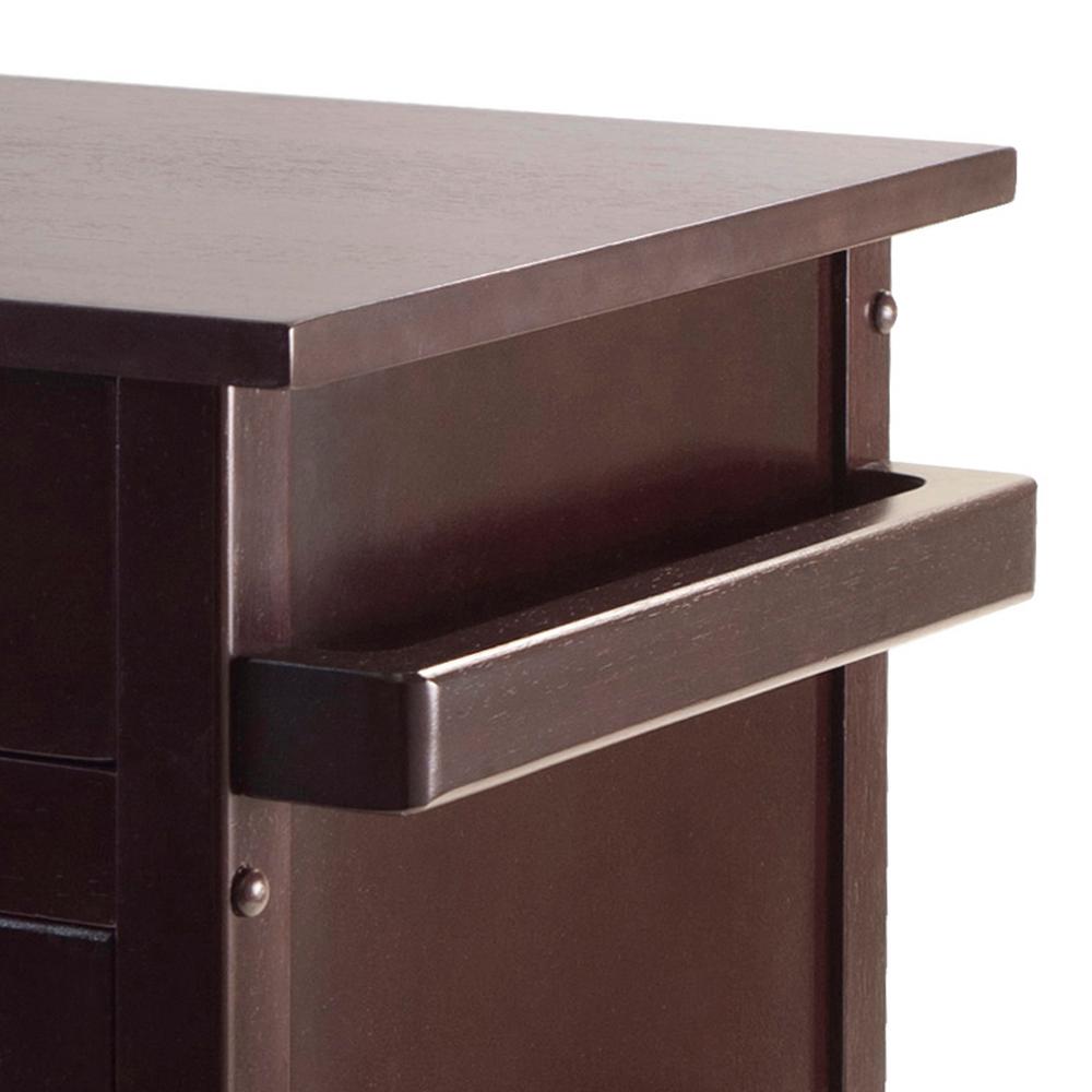 Winsome Wood Savannah Espresso Kitchen Cart With Storage 92626