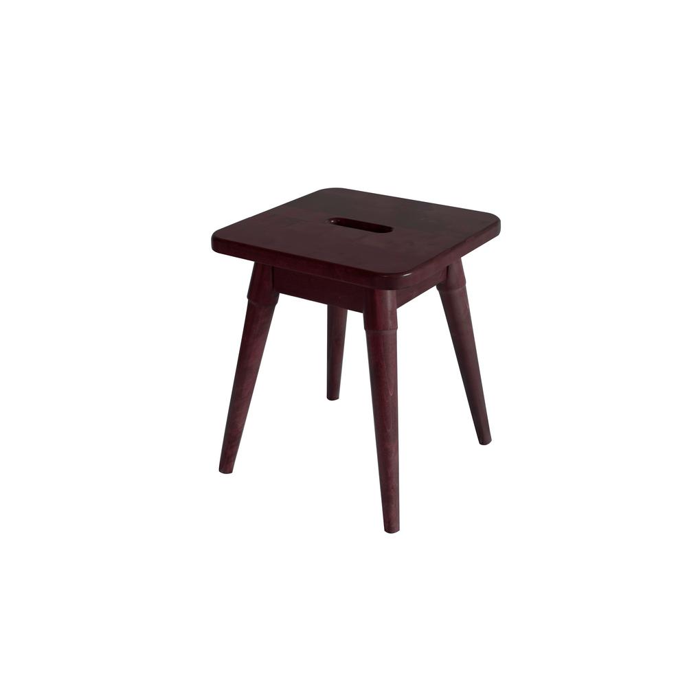 New Ridge Home Goods Arendal 18 In Merlot Solid Wood Square Stool New Ridge Home Goods Arendal 18 In Merlot Solid Wood Square Stool