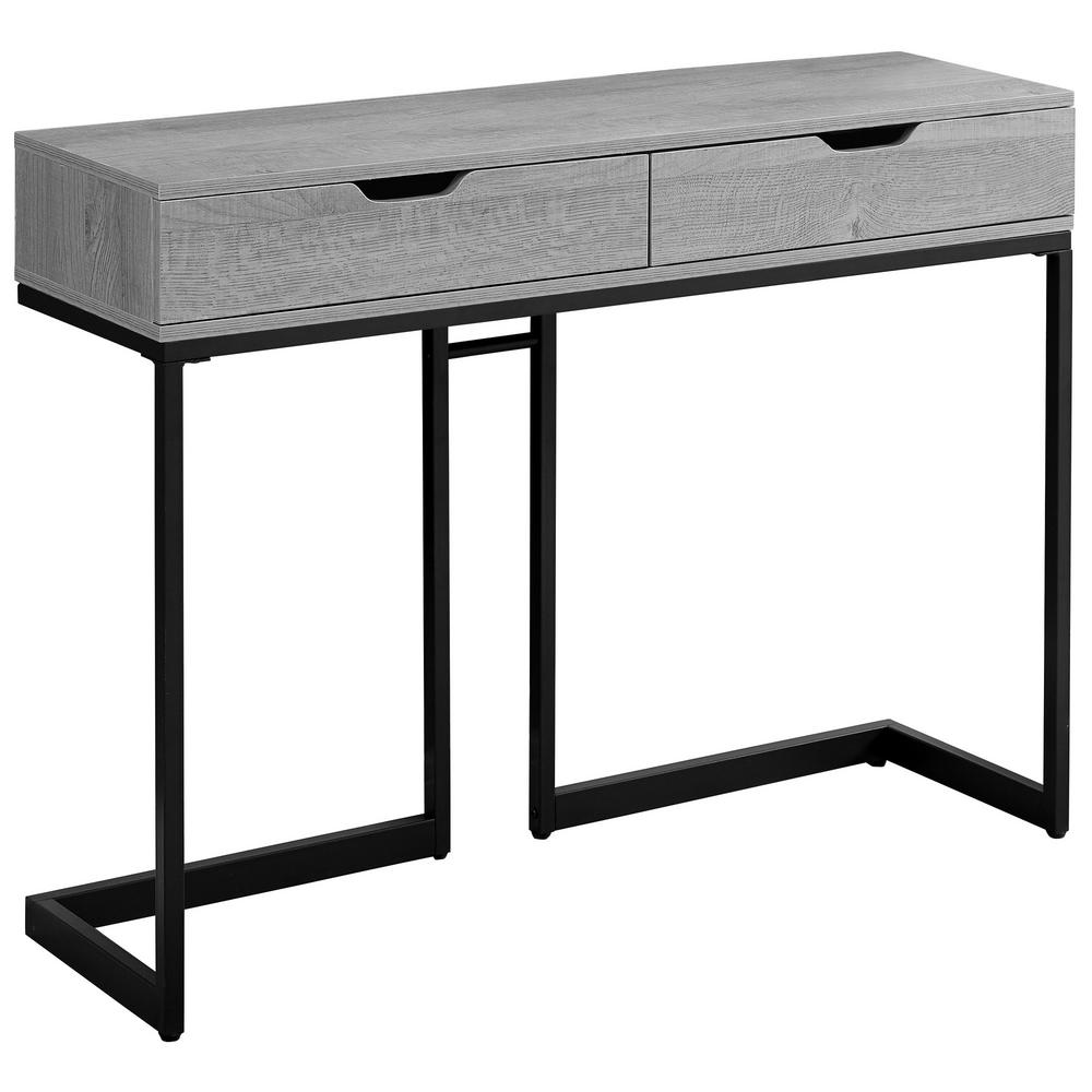 Grey with Black Metal Console Table HD3519 The Home Depot