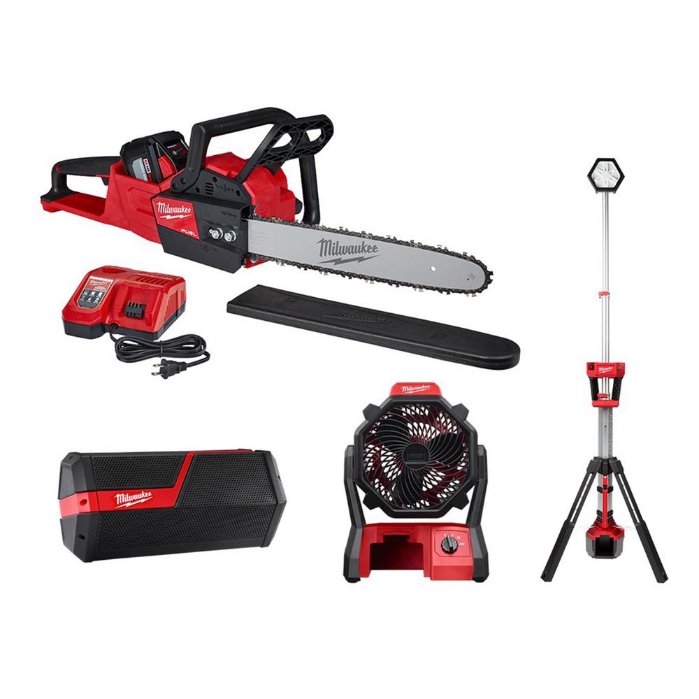 Milwaukee M18 FUEL 16 in. 18-Volt Lithium-Ion Battery Brushless Cordless  Chainsaw Kit with 12.0Ah Battery, Extra 16 in. Saw  Chain-2727-21HD-49-16-2715 - The Home Depot