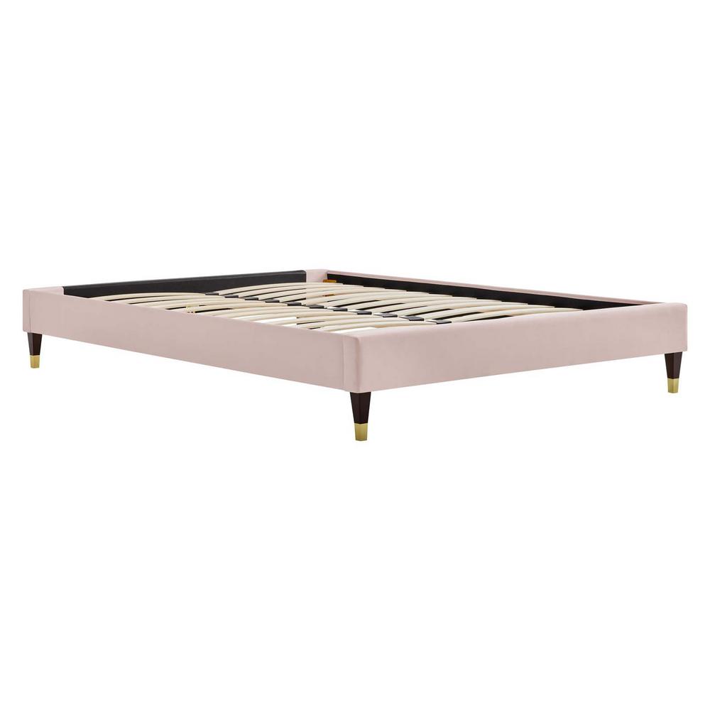 Modway Harlow Pink Velvet Twin Performance Platform Bed Frame Mod 6268 Pnk The Home Depot Modway Harlow Pink Velvet Twin, Harlow Panel Bed Queen