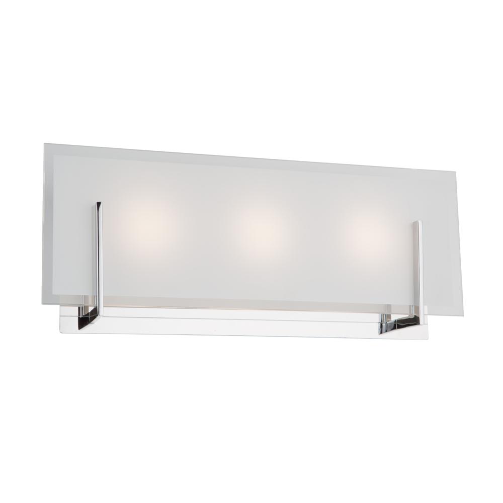 Hampton Bay Levan 3Light Chrome Vanity Sconce with Outer Clear Glass