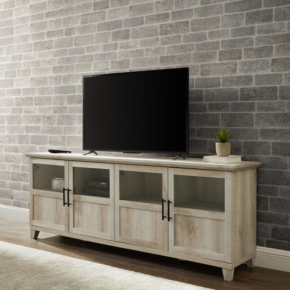 White Oak Tv Stands Living Room Furniture The Home Depot