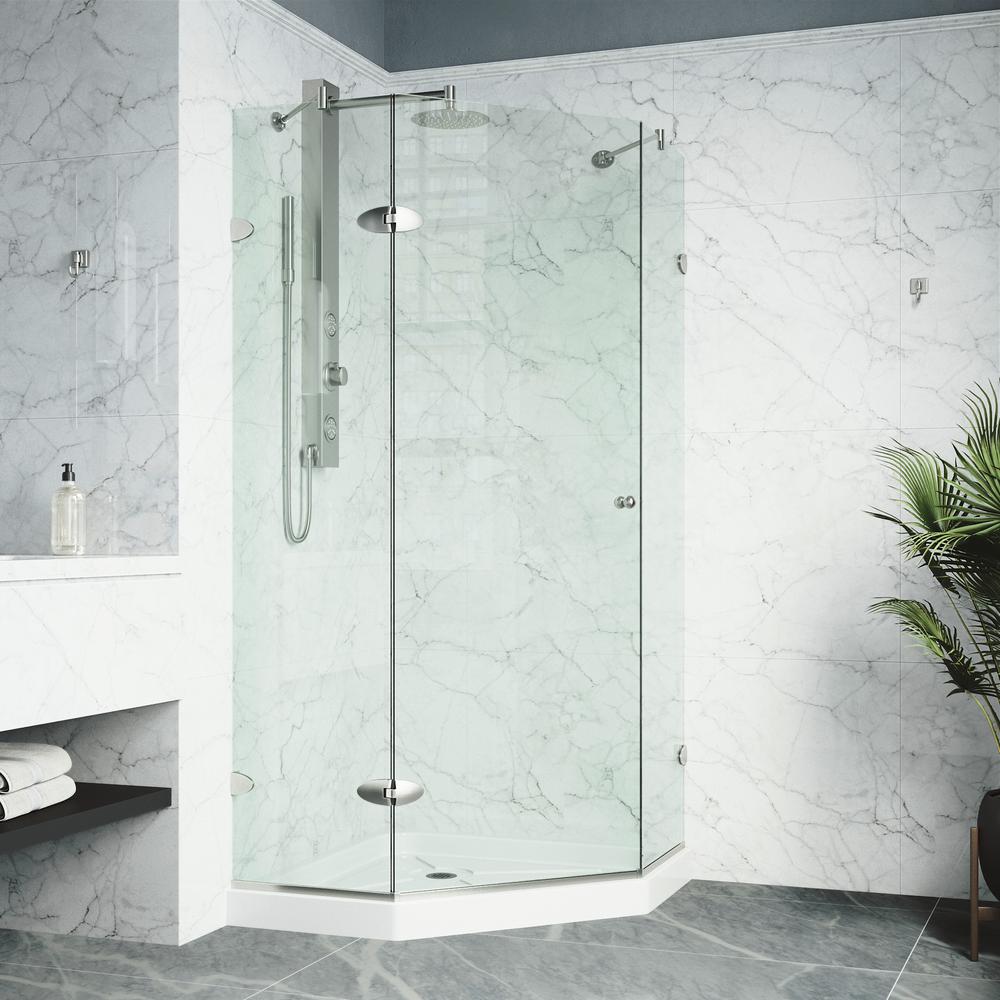 VIGO Gemini 42.125 in. x 76.75 in. NeoAngle Shower Enclosure in