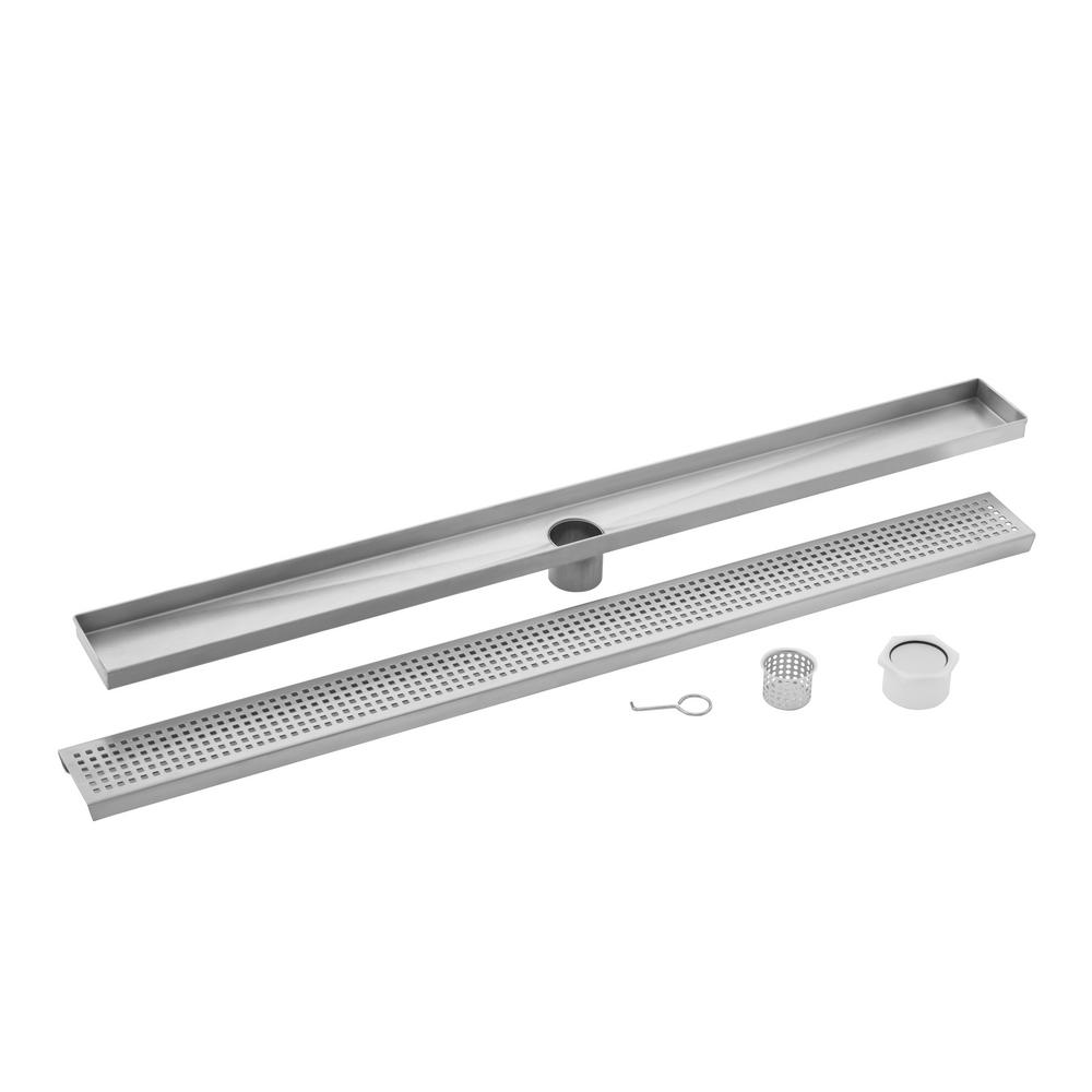 Ipt Sink Company 26 In Stainless Steel Square Grate Linear Shower Drain Iptld Sp26 The Home Depot
