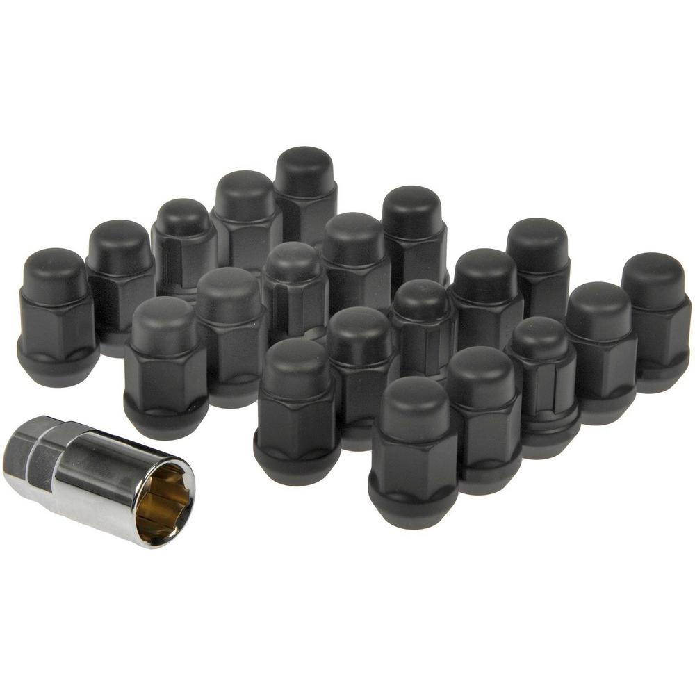 Autograde Matte Black Acorn Nut Lock Set M121.50 (20pack)711335C