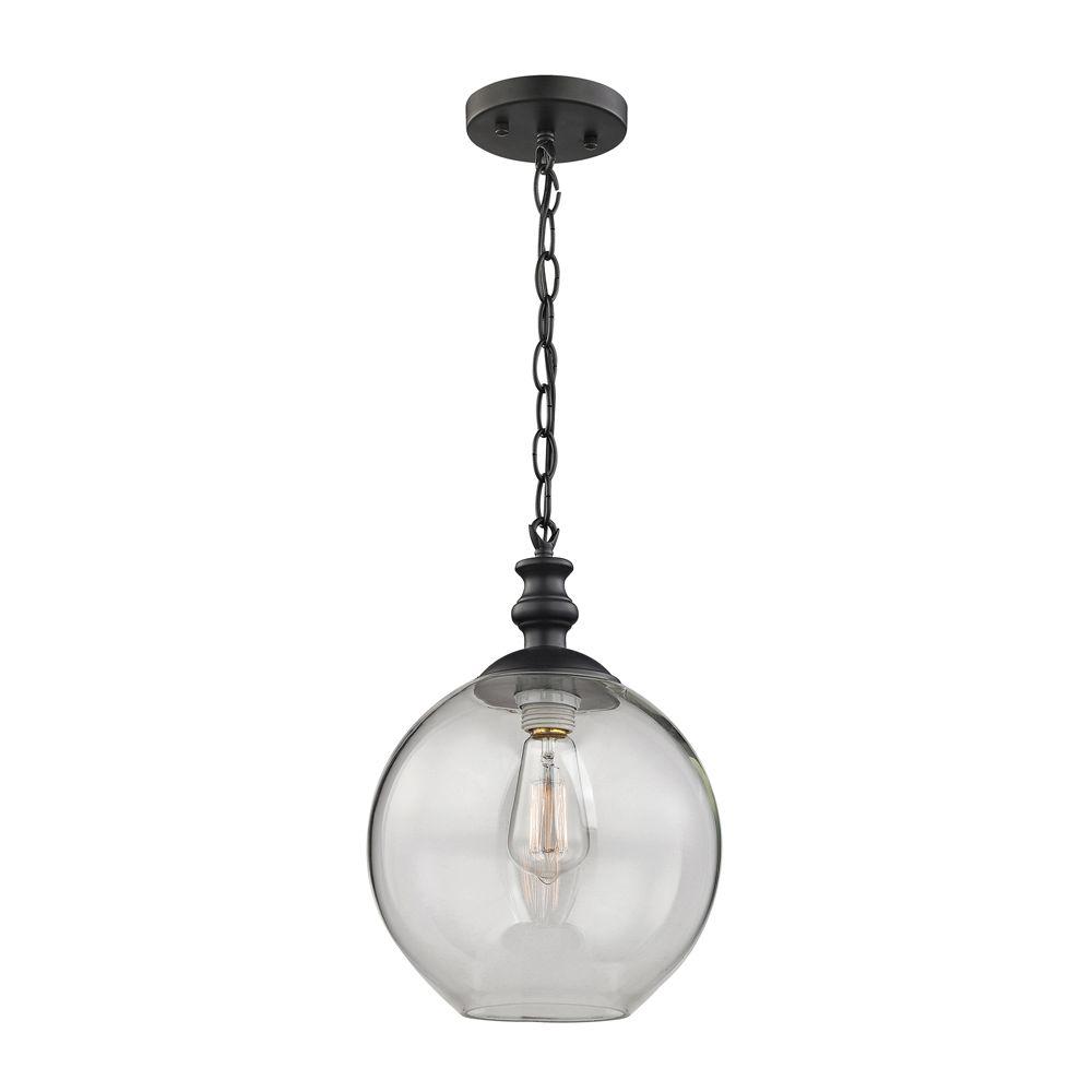 Titan Lighting Mini The Home Depot Bergen 1 Light Oil Rubbed Bronze Pendant
