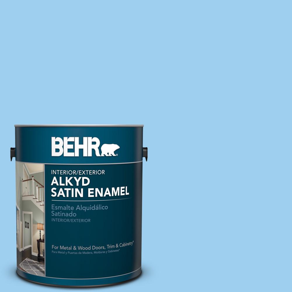 Behr 1 Gal P500 3 Spa Blue Satin Enamel Alkyd Interior Exterior P500 3 Spa Blue Satin Enamel Alkyd Interior Exterior