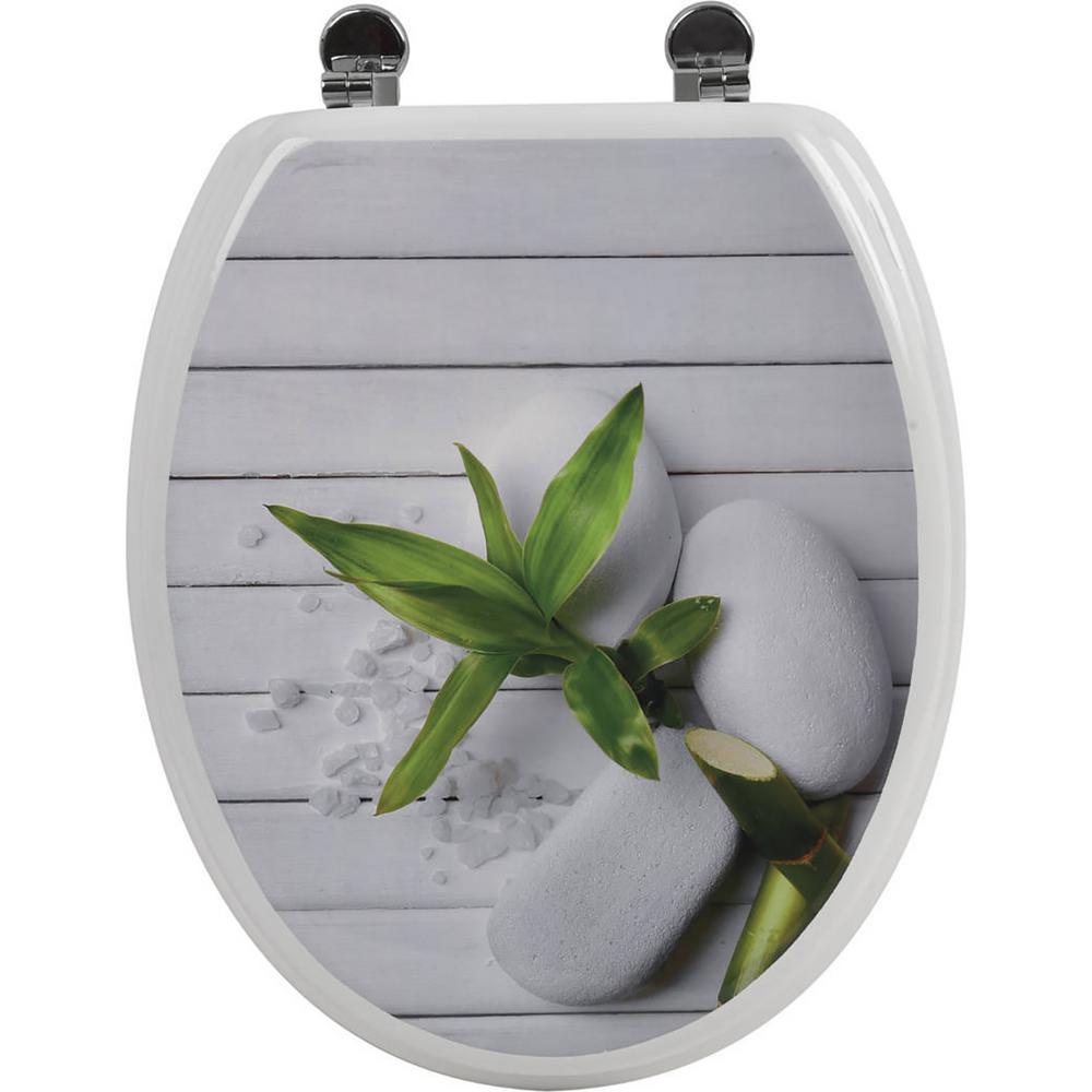 Oval Closed Front Toilet Seat in Gray 100 Wood MDF4103444 The Home Depot