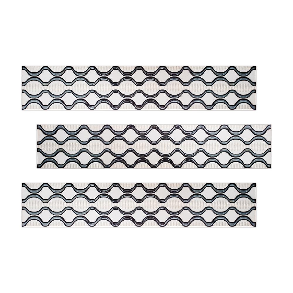 Kantu Decor 3 In X 16 Black And White Multicolor Ceramic X 16 In Black And White Multicolor