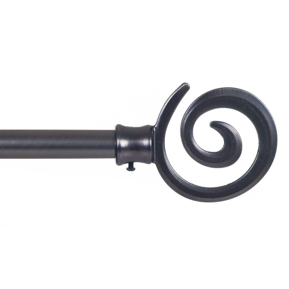 48 in. - 86 in. Telescoping 3/4 in. Curtain Rod in Pewter with Spiral