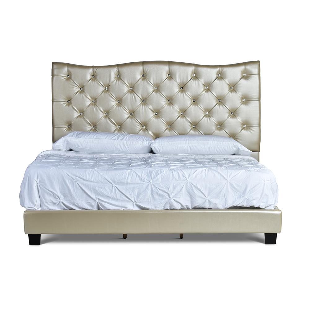 Steve Silver Marilyn Gold King Upholstered Bed Re9002ss 142gd The Marilyn Gold King Upholstered Bed