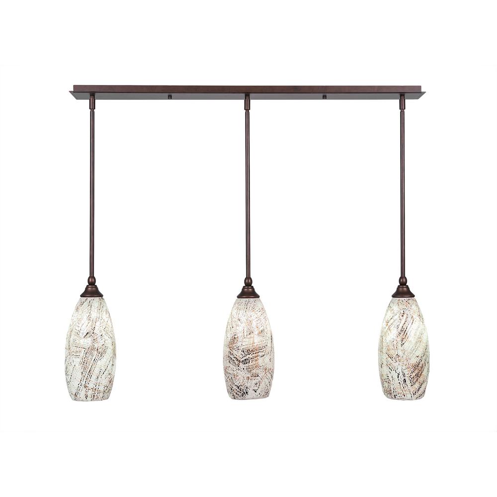 Cambridge 3Light Bronze Island Pendant with Natural TiffanyStyle