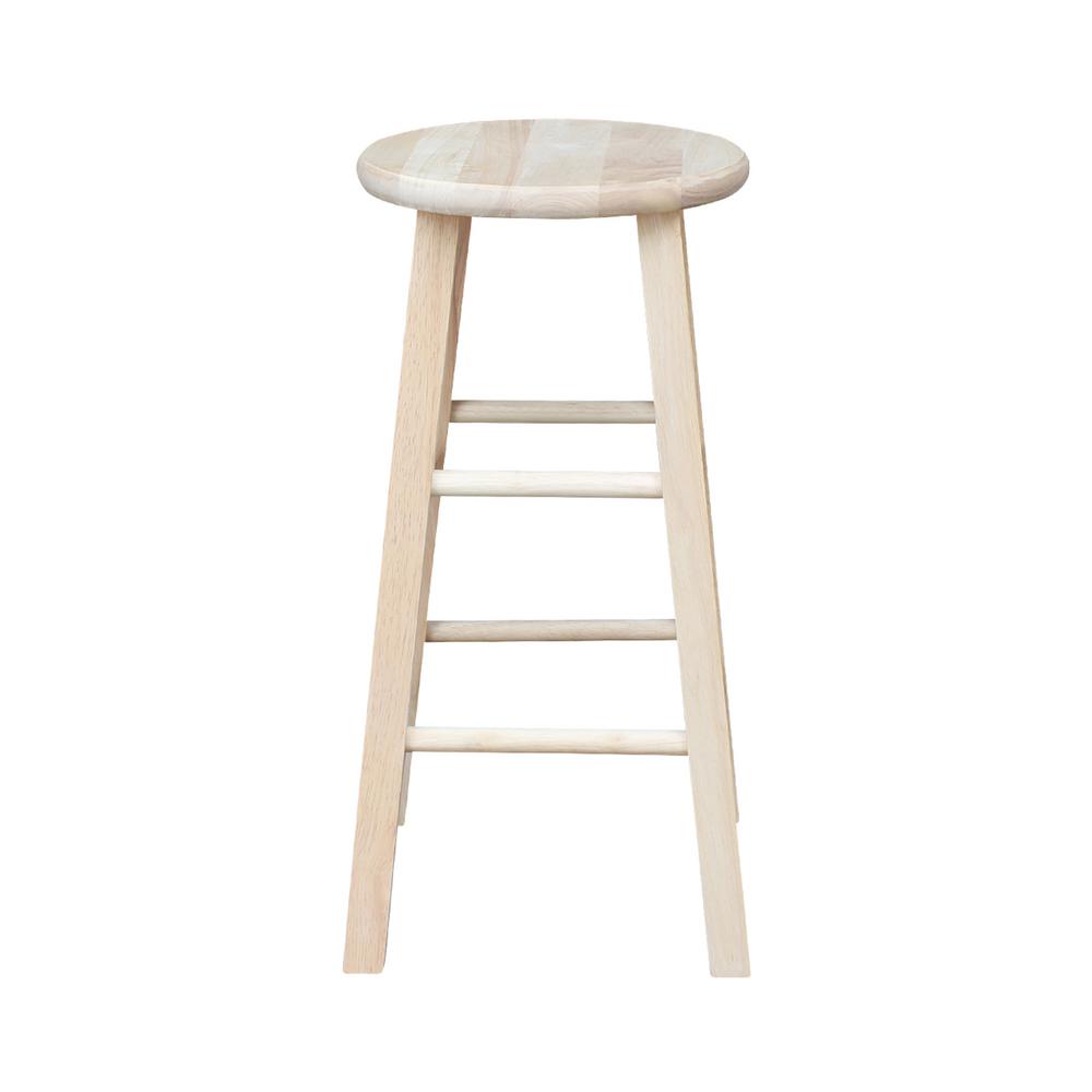 International Concepts 24 In Unfinished Wood Bar Stool 1s 682 The Home Depot