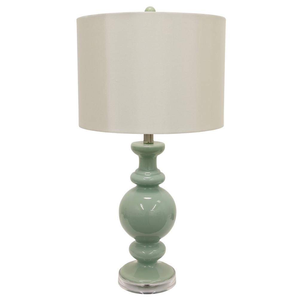 Decor Therapy Harper 24 in. Green Table Lamp with Linen Shade TL17303