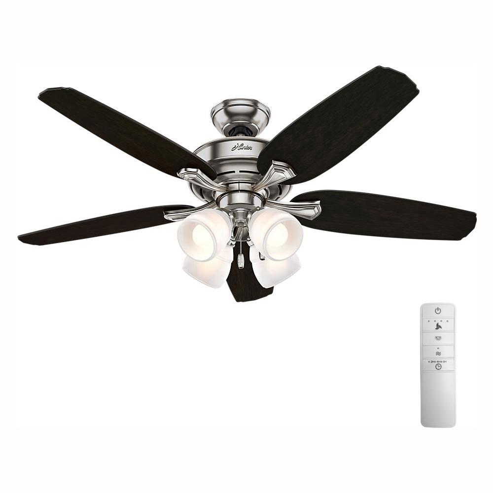 Channing 52 In Indoor Led Brushed Nickel Smart Ceiling Fan With Light And Wink Remote Control