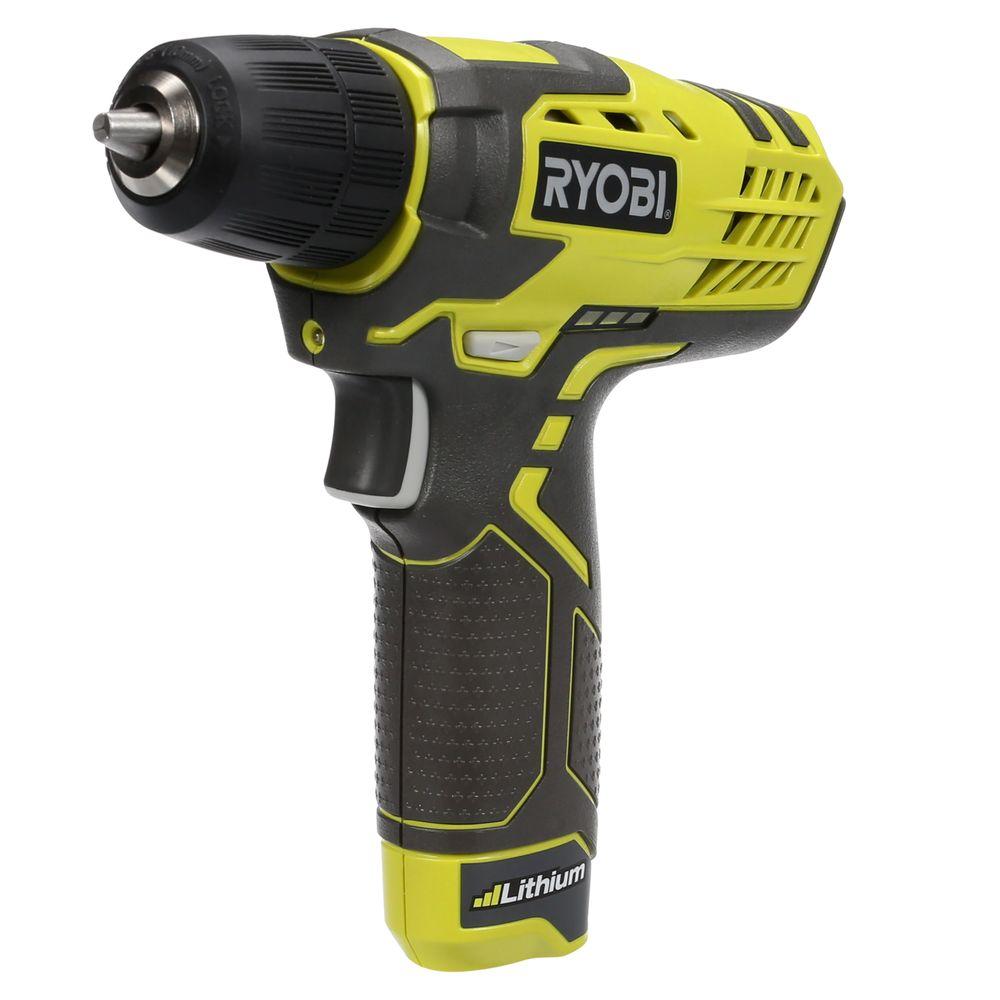 Ryobi 8Volt LithiumIon Drill KitHP108L The Home Depot