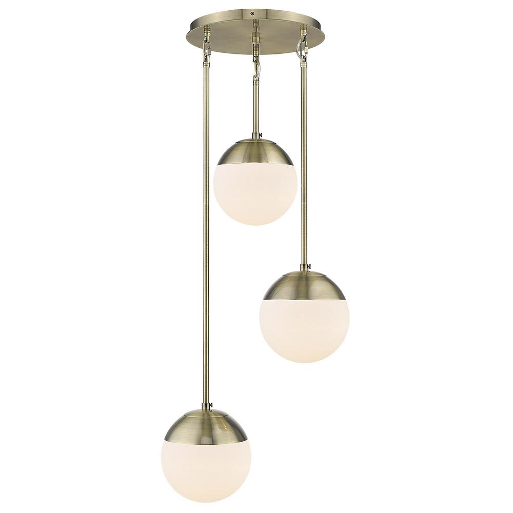 Golden Lighting Dixon 3 Light Pendant In Aged Brass With Opal Glass And Cap 3218 3p Ab The Home Depot - Golden Lighting 3 Light Pendant Golden Lighting Dixon 3 Light Pendant In Aged Brass With Opal Glass And Cap 3218 3p Ab The Home Depot - Golden Lighting 3 Light Pendant