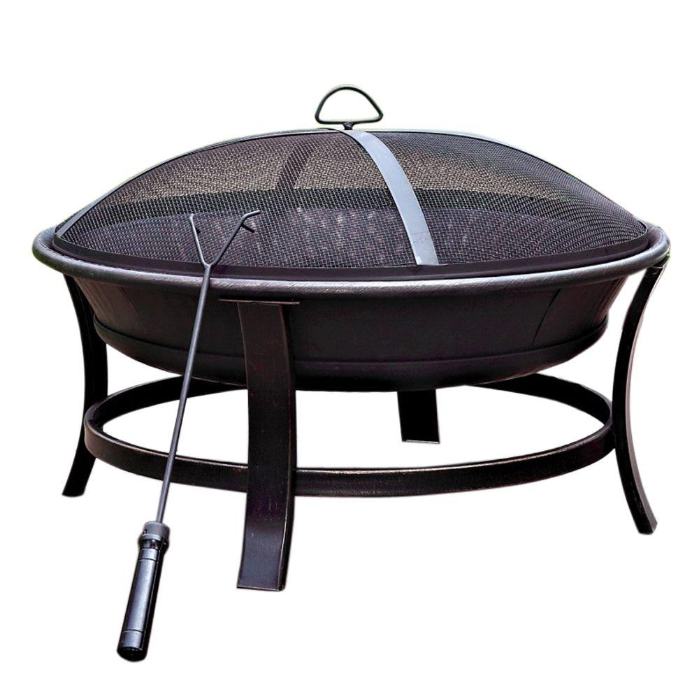 Jeco 30 In Golden Brush Windsor Steel Fire Pit Fp006 The Home Depot