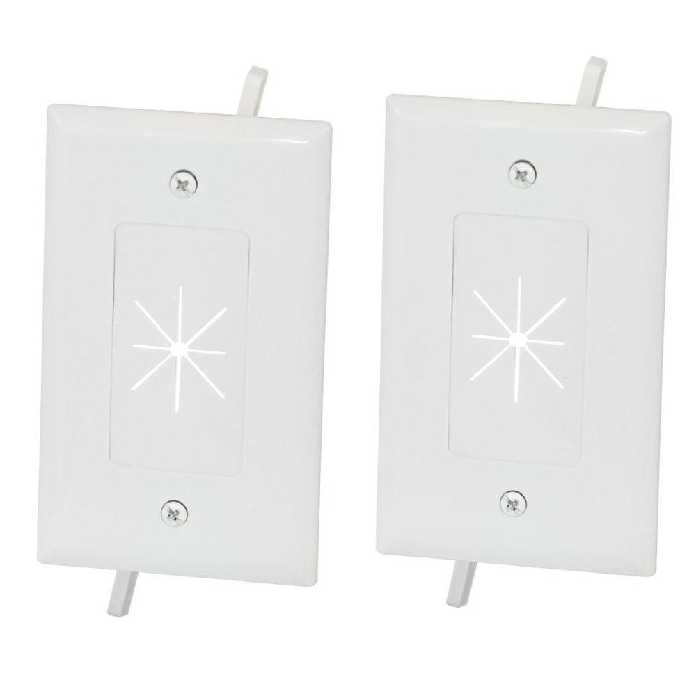 5x Low Voltage Pass through AV Cable Decora Insert w// Flexible Opening Ivory