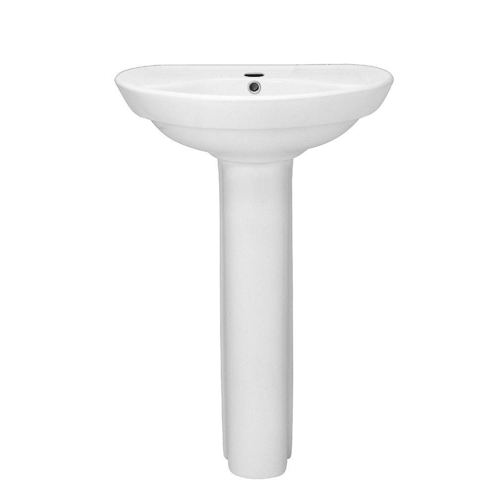 American Standard Ravenna Pedestal Combo Bathroom Sink With Center Hole Only In White