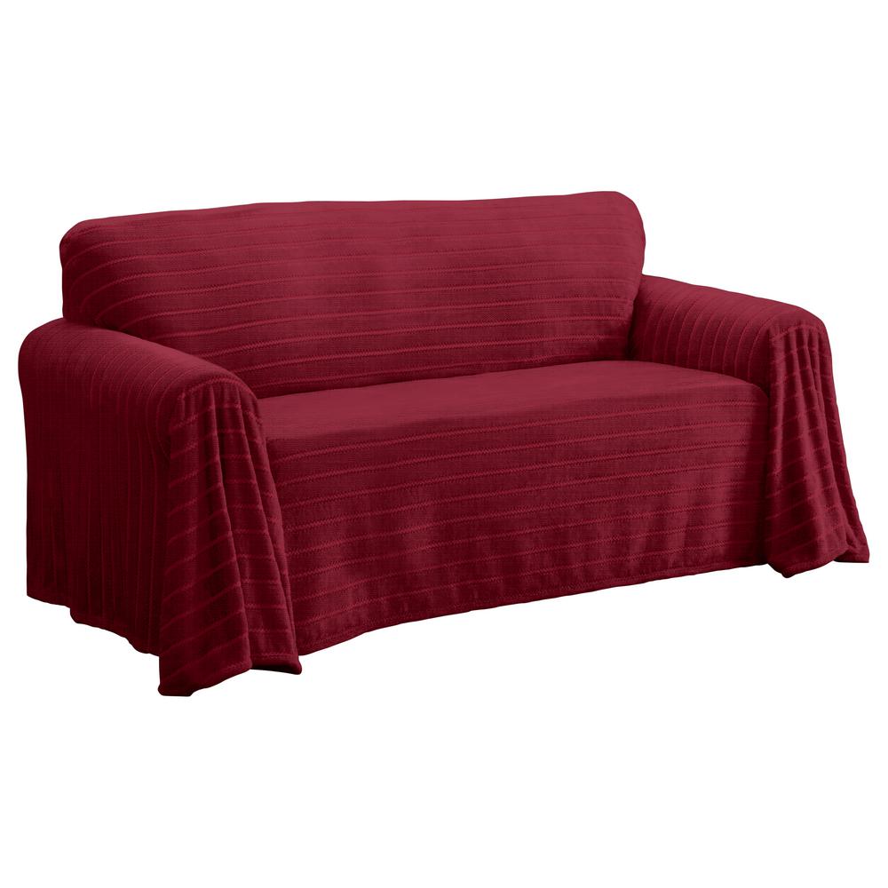 Innovative Textile Solutions Nolan Cozy Burgundy Polyester Fits on Sofa Cover 1Piece