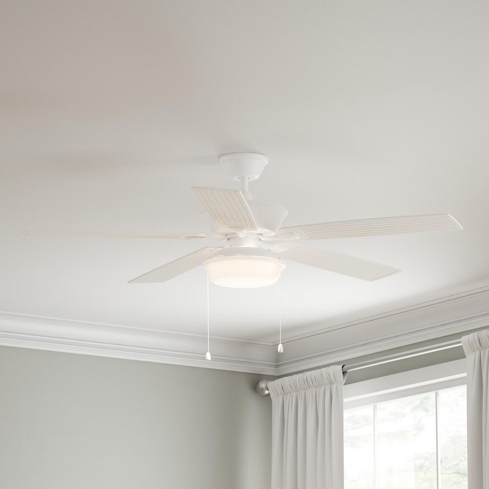 Home Decorators Collection Marshlands 52 In Led Indoor Outdoor White Ceiling Fan With Light Kit