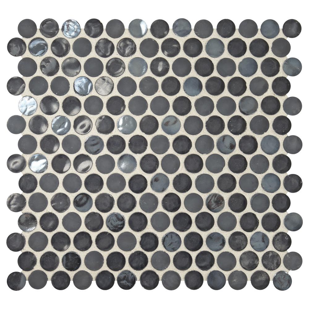 Daltile Premier Accents Caviar Penny Round 10 In X 11 In X 6 Mm