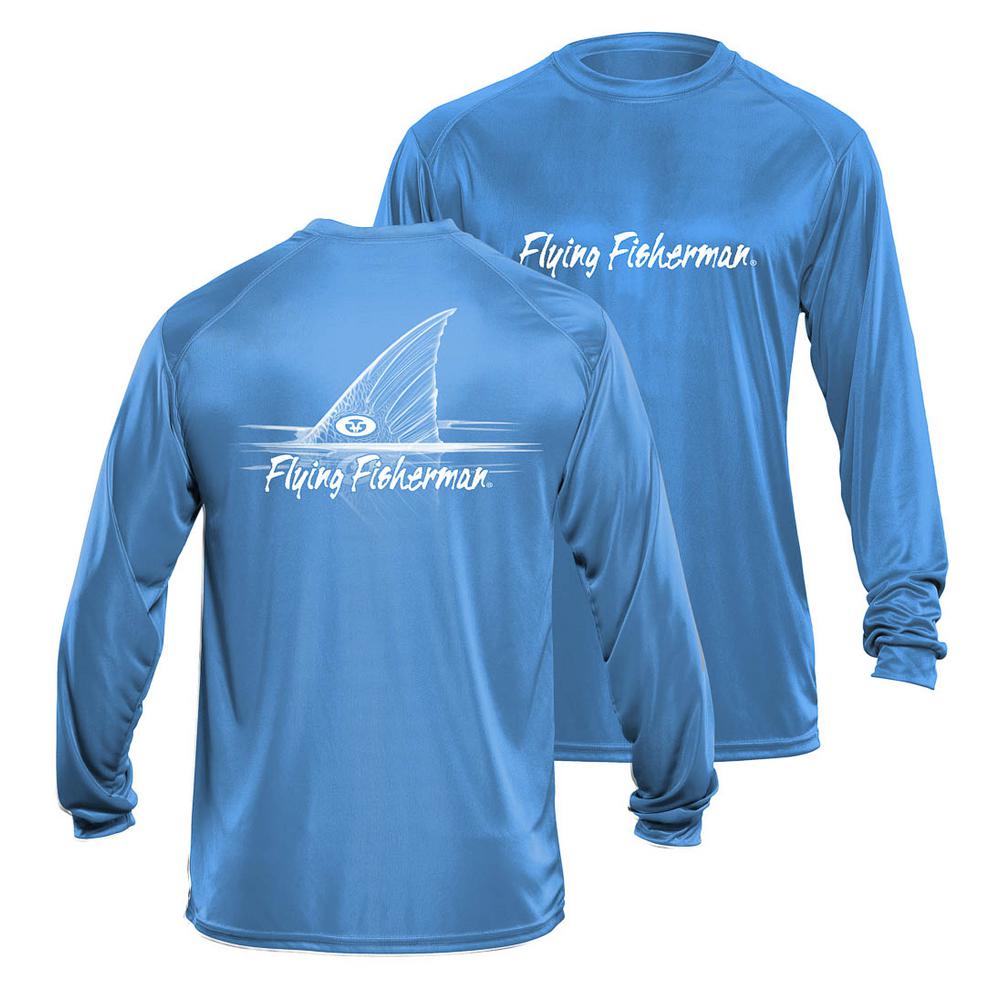 Flying Fisherman Redfish Medium Long Sleeve Performance Tee in Blue ...