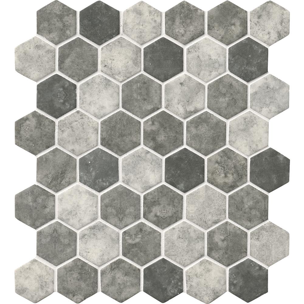 MSI Urban Tapestry Hexagon 12 in. x 12 in. x 6 mm Glass MeshMounted