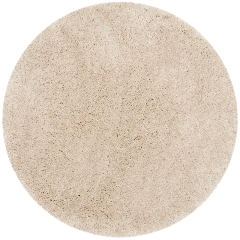 Safavieh Arctic Shag Light Beige 5 ft. x 5 ft. Round Area RugSG270V5R