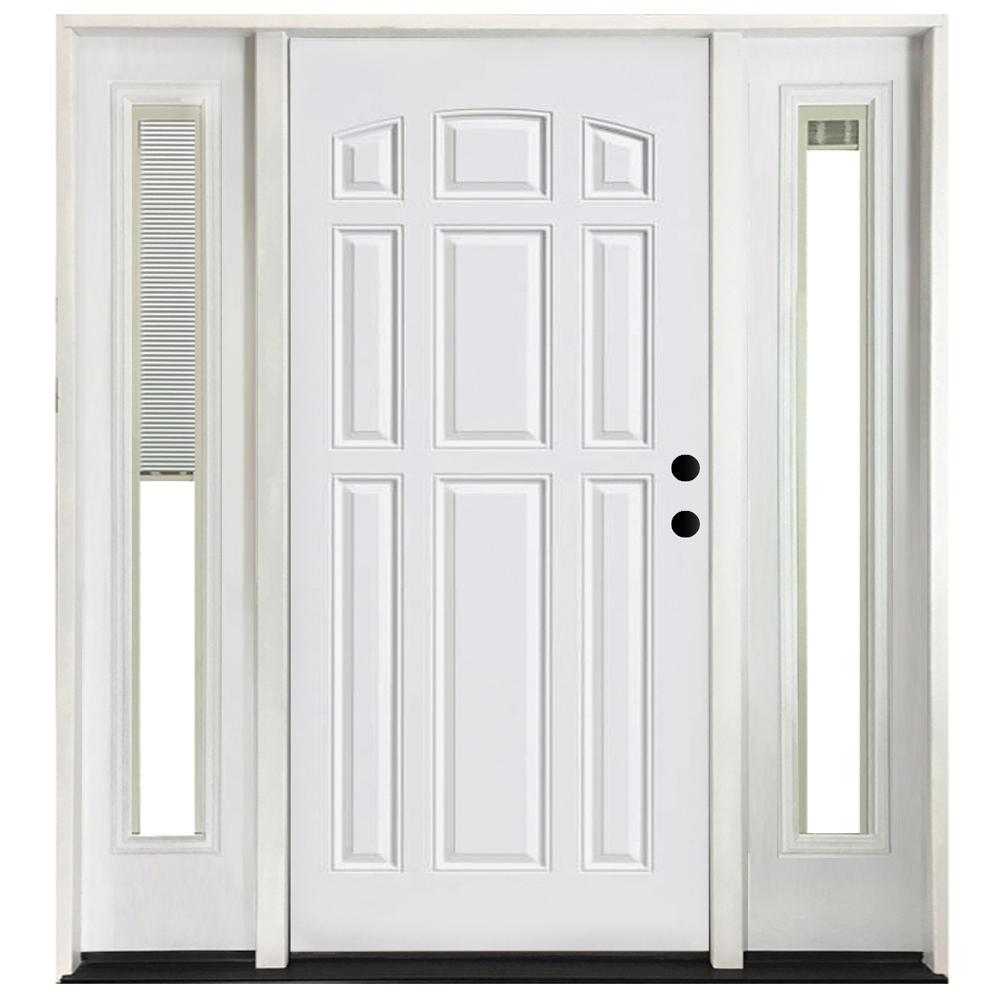 Steves Sons 68 In X 80 In 9 Panel Primed White Left Hand Steel