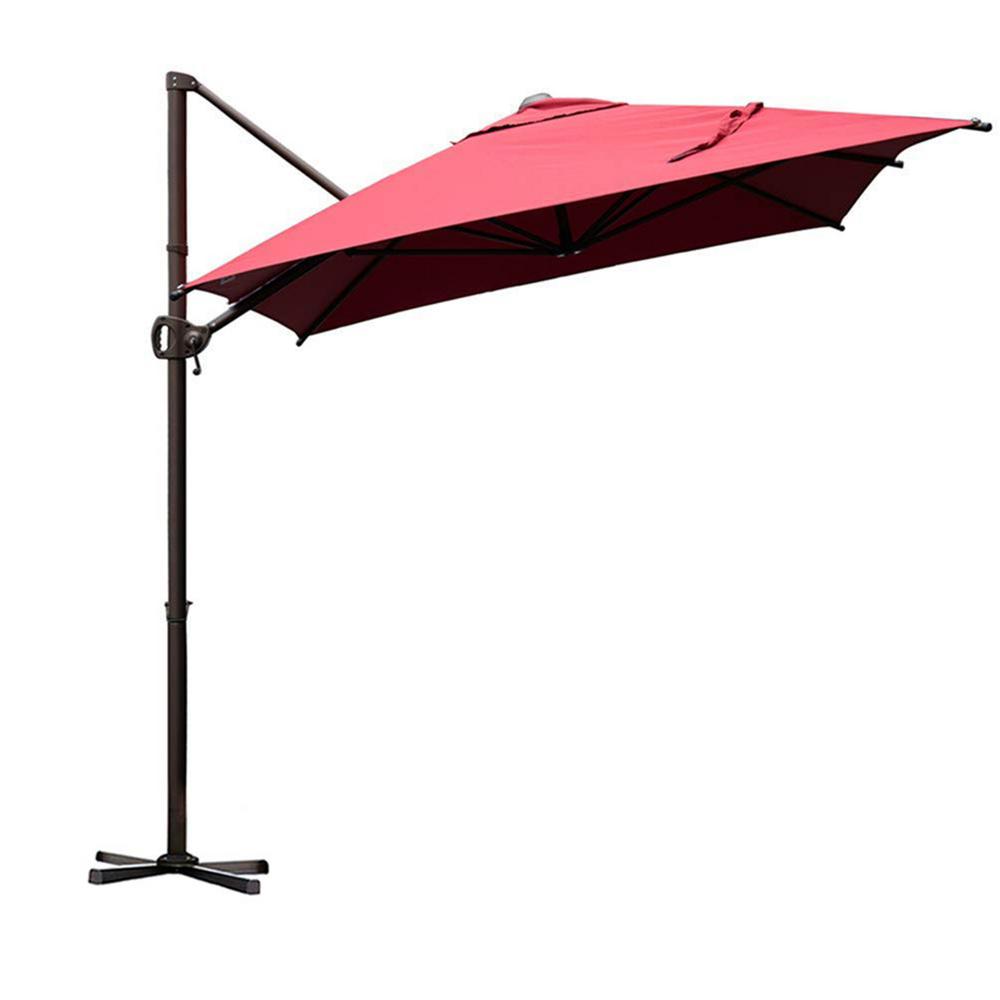 Abba Patio 9 Ft X 7 Ft Offset Cantilever Adjustable Vertical Tilt Offet Patio Umbrella In Cocoa Hdabbamrc976dt The Home Depot