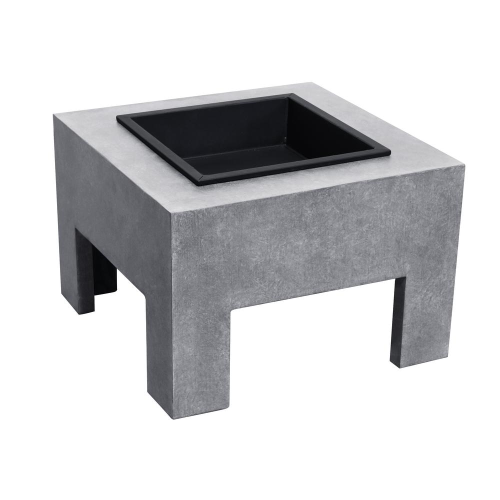 Astella 23 In X 15 4 In Square Wood Burning Monolith Fire Pit In