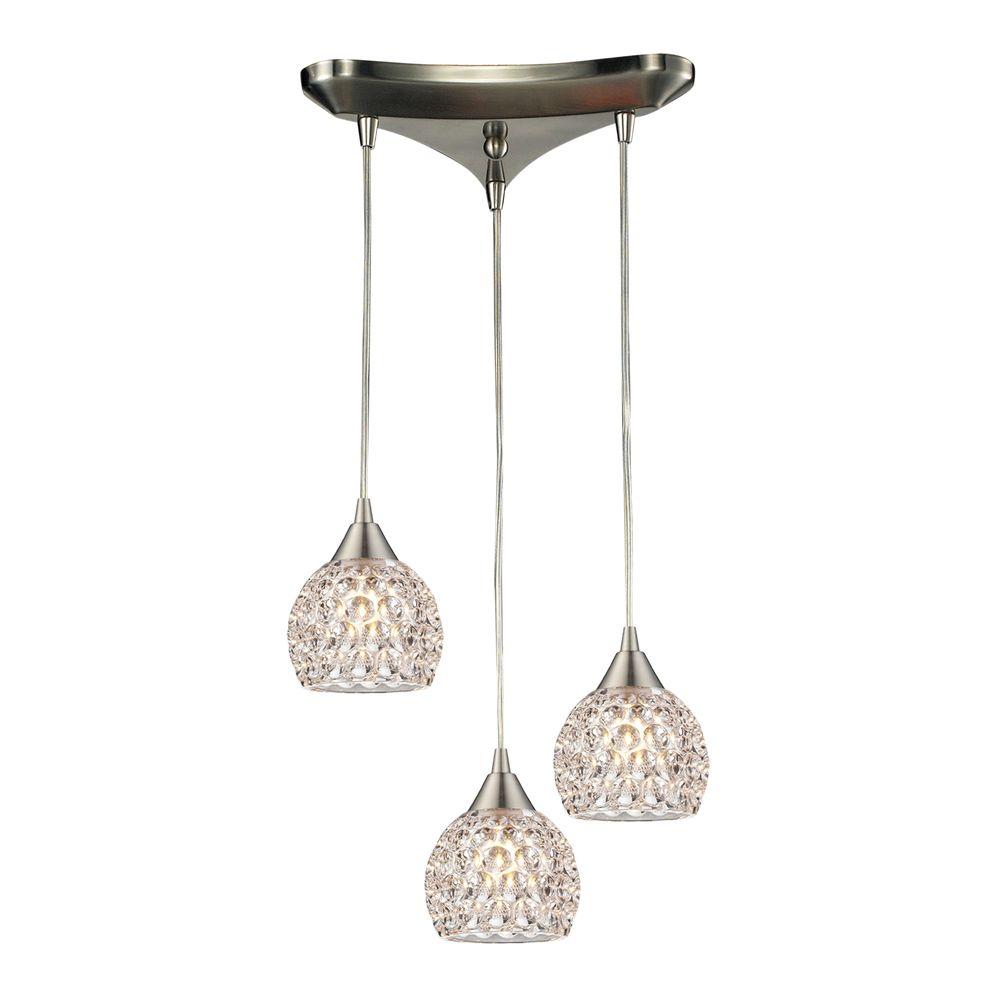 Titan Lighting Collection 3Light Satin Nickel Mini PendantTN