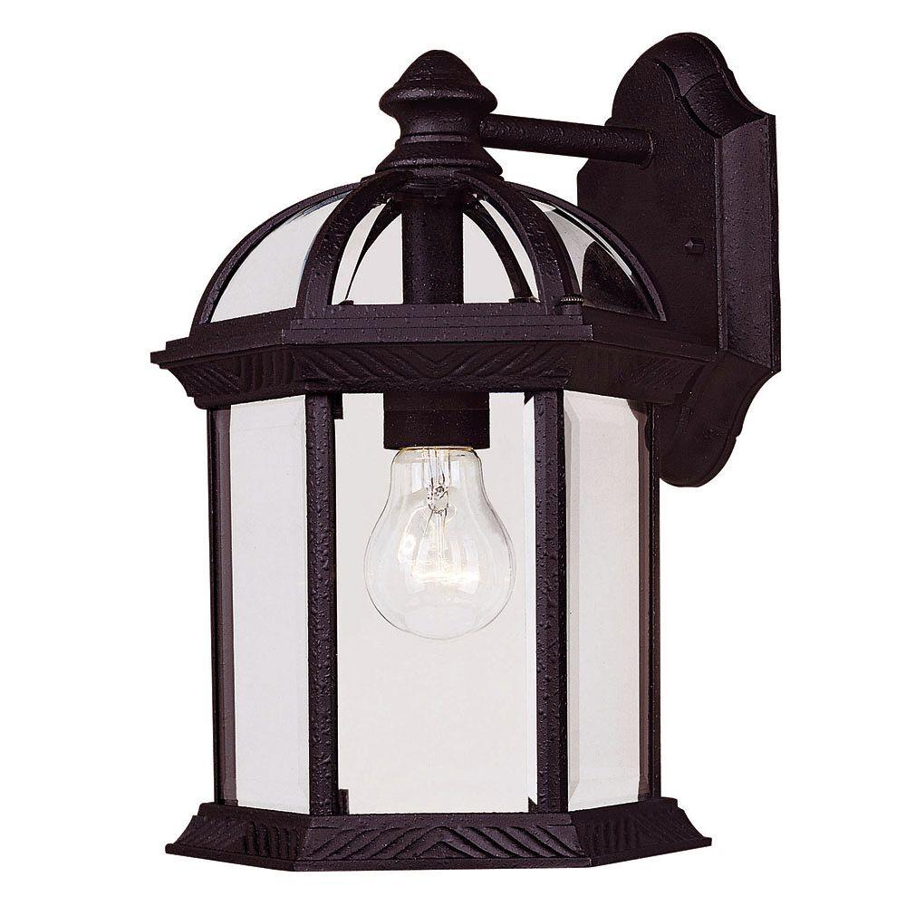 Illumine Satin 1Light Outdoor Textured Black Wall LanternCLI